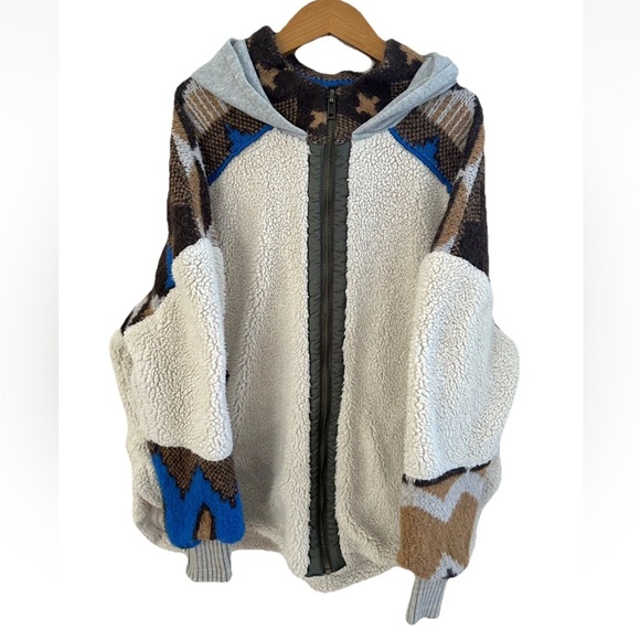 Free People In The Clouds Cardi Fleece Zip Up Hoodie Jacket Size XL - Picture 5 of 16